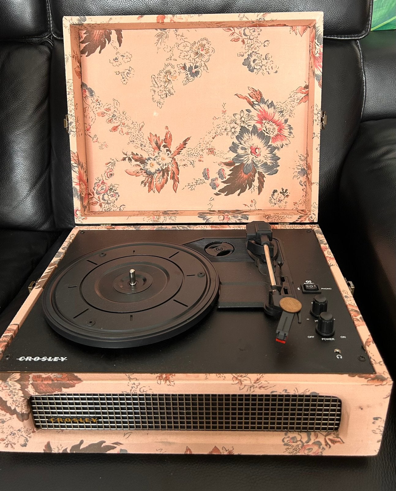 Tourne disque crosley platine a vinyle fleurie fleurs, Autres marques, Tourne-disque, Enlèvement, Automatique