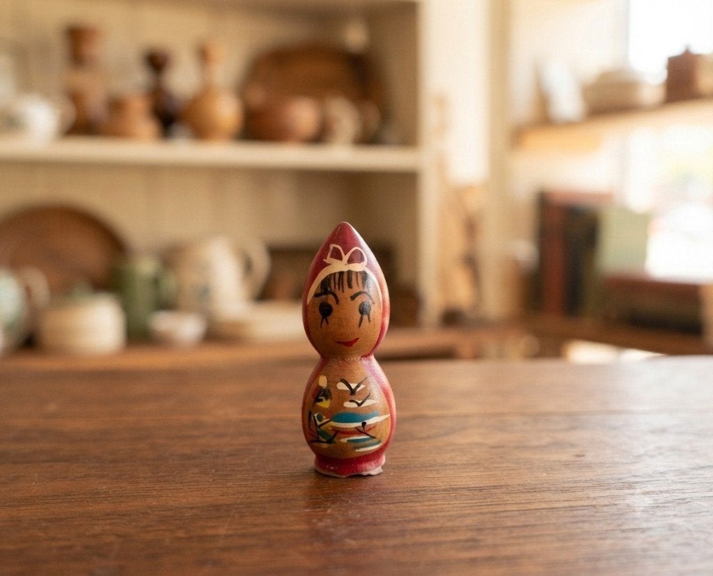 Joli donguri (glands et glands) Kokeshi, Antiquités & Art, Art | Art non-occidental, Fait main, Japon, Bois, 4 cm