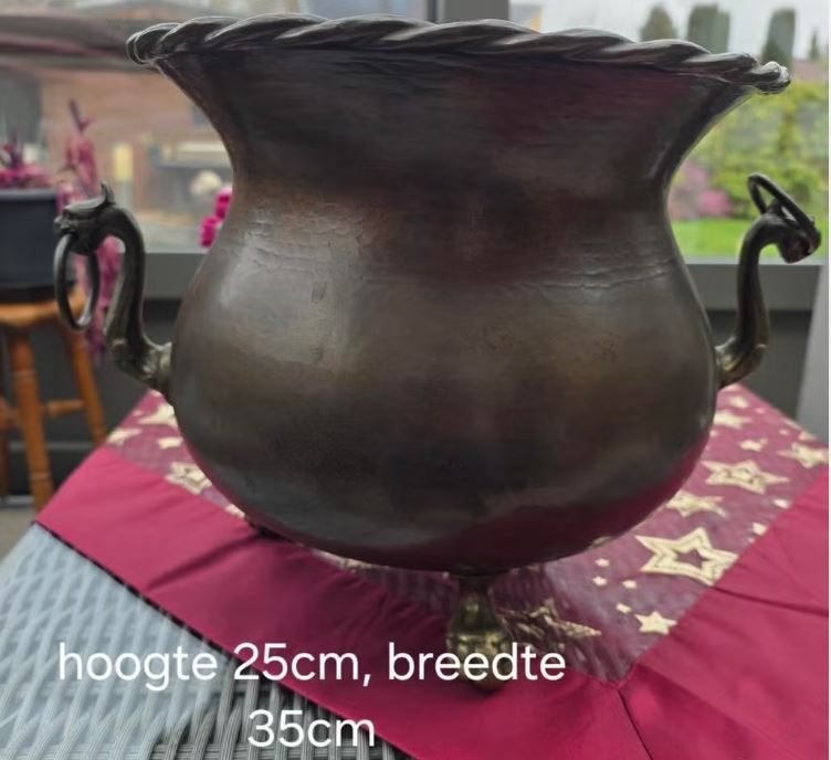 mooie koperen pot, Ophalen