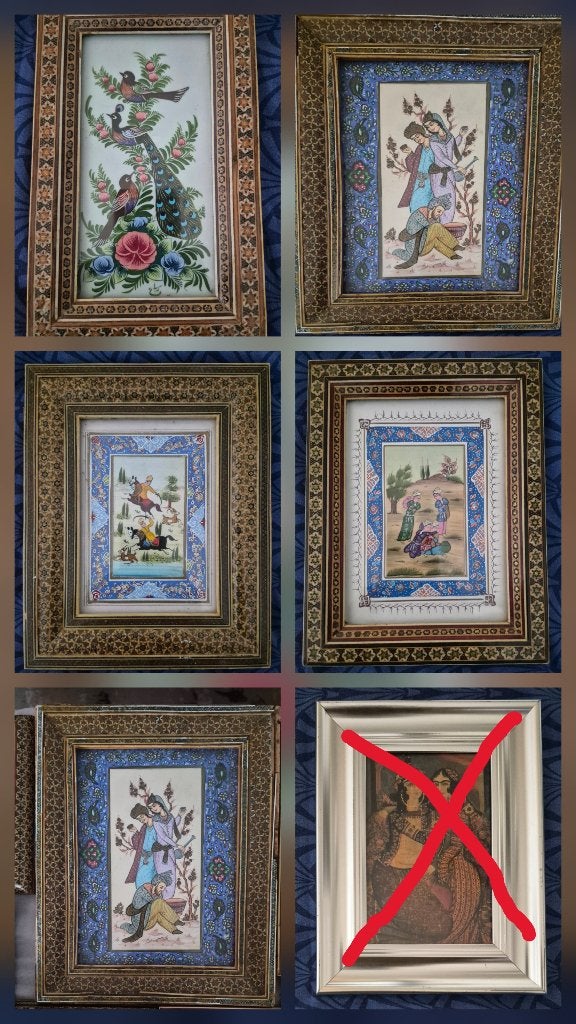 LOT van Perzisch miniaturen, Antiquités & Art, Art | Art non-occidental, Autres matériaux, Autres types, Enlèvement ou Envoi, Multicolore