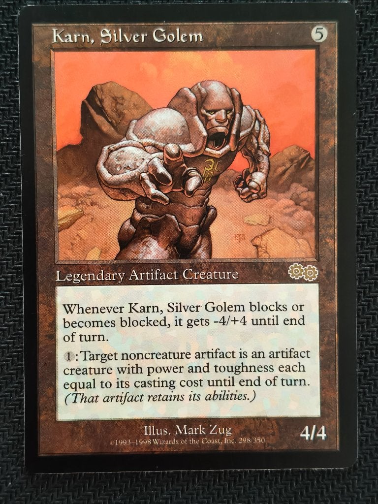 MTG - Karn, Silver Golem, Ophalen of Verzenden, Zo goed als nieuw, Losse kaart
