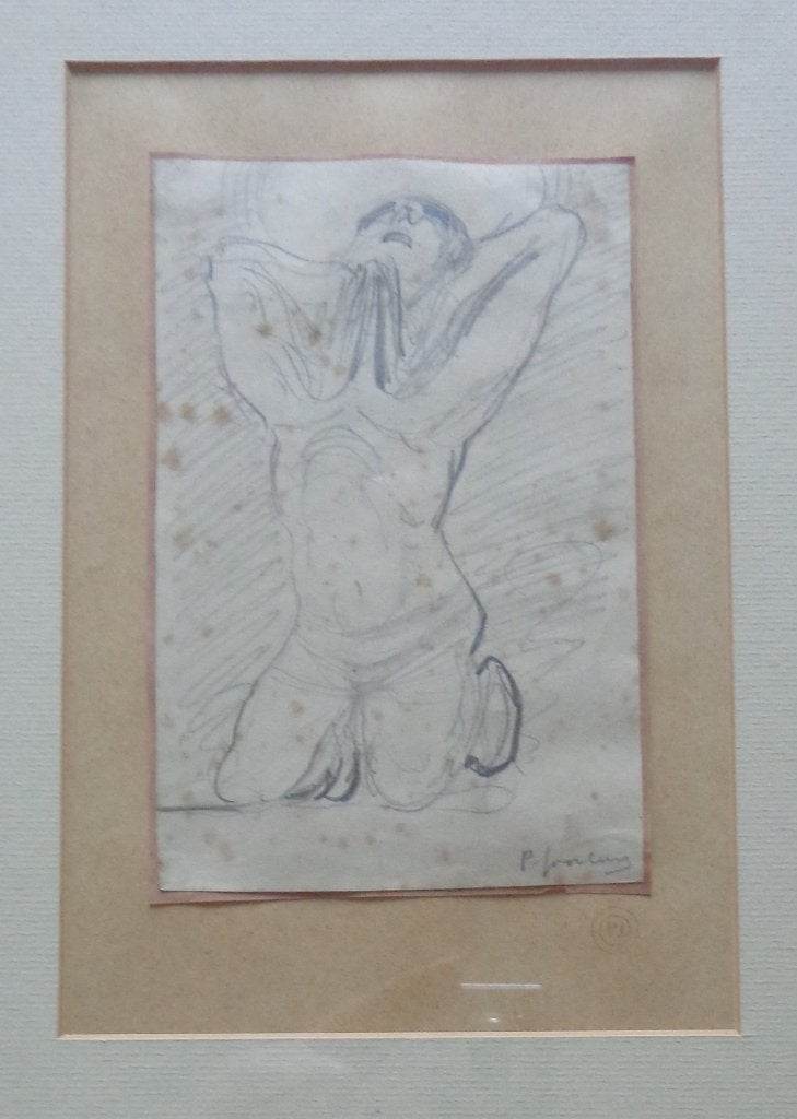 PAUL JOOSTENS / CHRISTUS FIGUUR / ORIGINEEL / 45x34cm KADER, Antiek en Kunst, Figuren, Papier/karton, Ophalen of Verzenden, Gemengde techniek