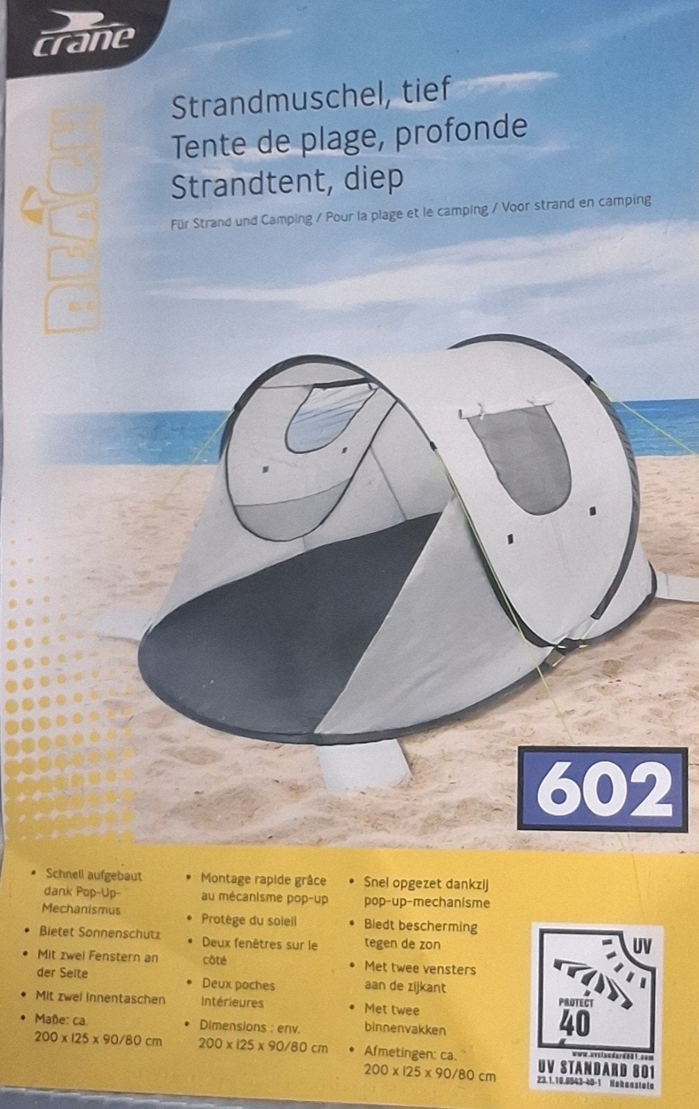 2 seconds strandtent, Caravans en Kamperen, Ophalen