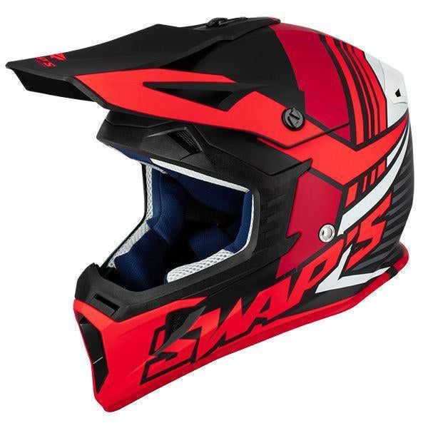 Casque motocross SWAPS S818 Cross Helmet Noir/Rouge mat neuf, Motos, Envoi, Neuf, avec ticket, XL, Femmes