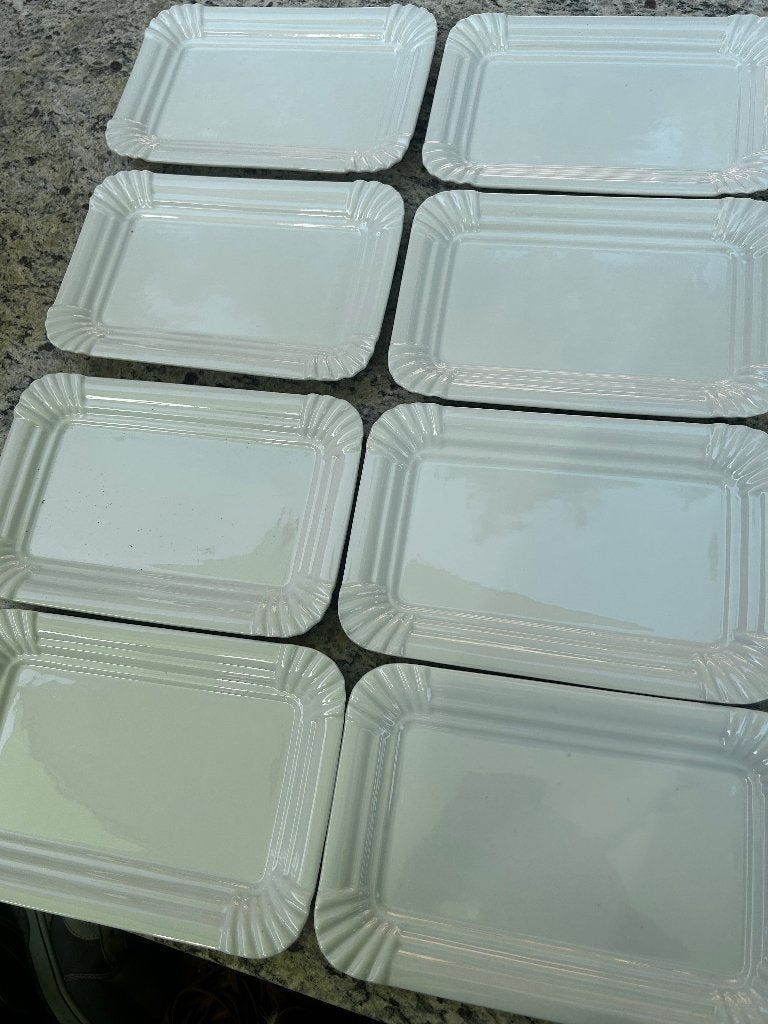 Witte porceleinen dessertbordjes, Huis en Inrichting, Keuken | Servies, Ophalen, Zo goed als nieuw, Bord(en), Effen