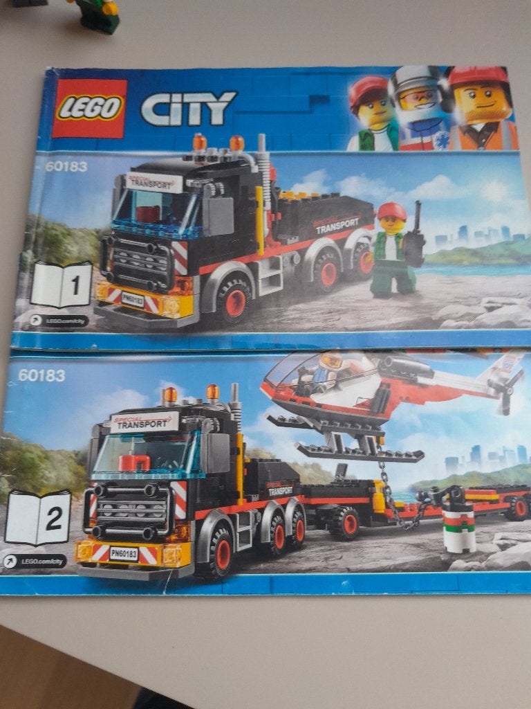 Lego City  zware vrachtwagen met heli, City, Lego, Ensemble complet, Comme neuf