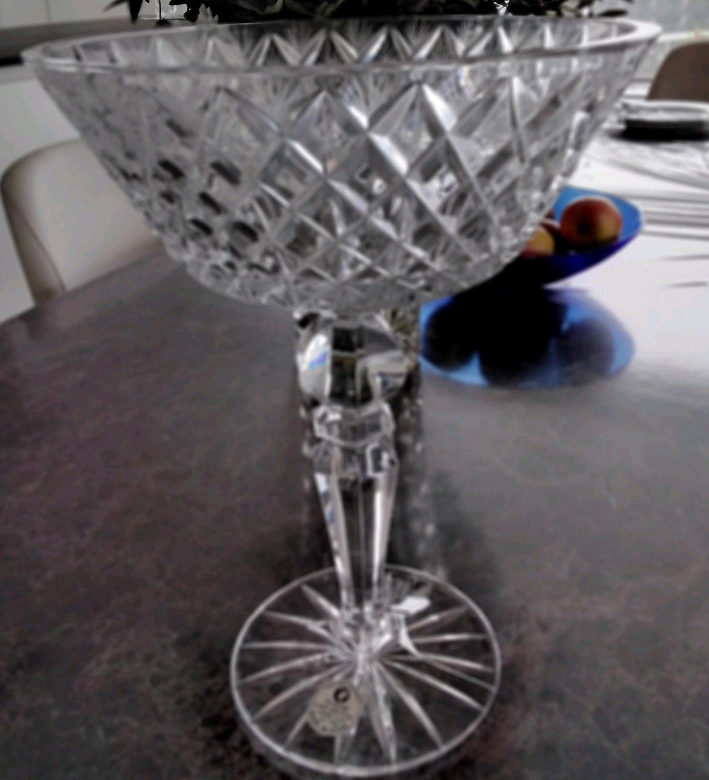 kristal retro fruitschaal pure kristal hoogte 32 cm, Ophalen of Verzenden