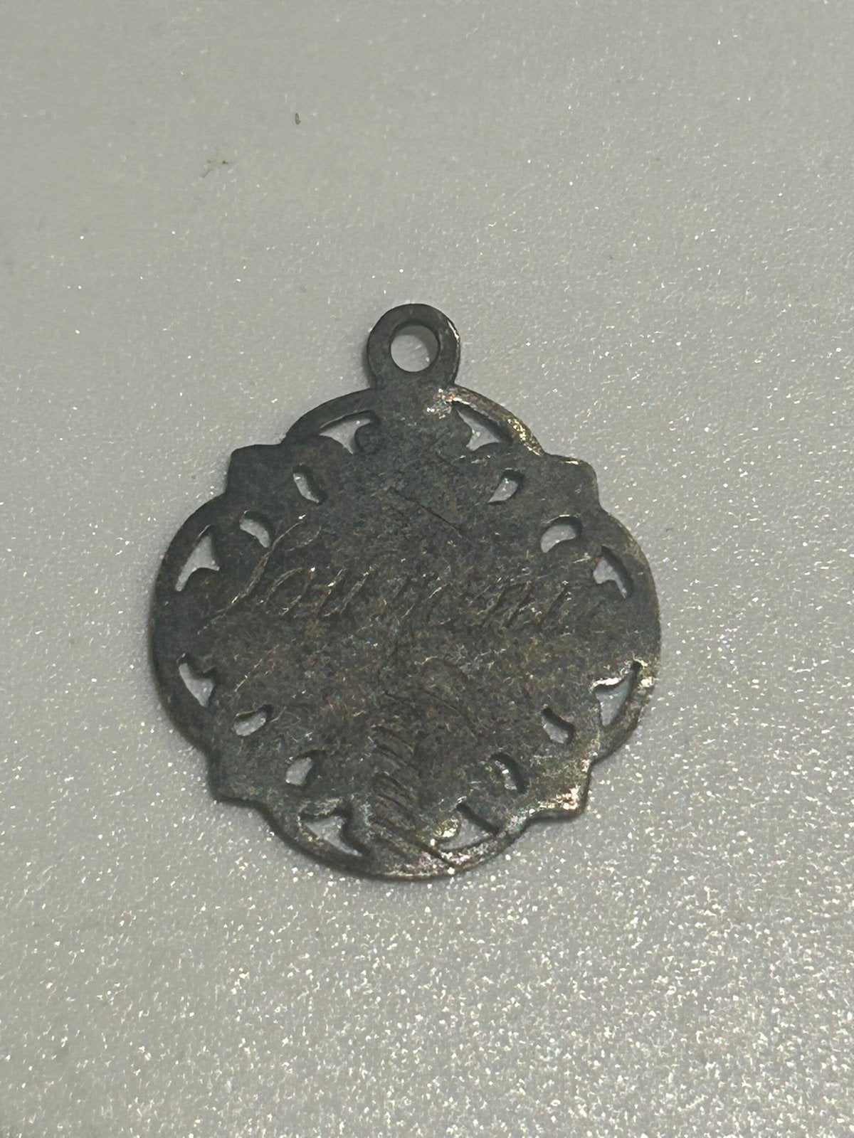 Antieke Zilveren Religieuze Medaille  – Heilige Maagd Maria, Ophalen of Verzenden, Zilver