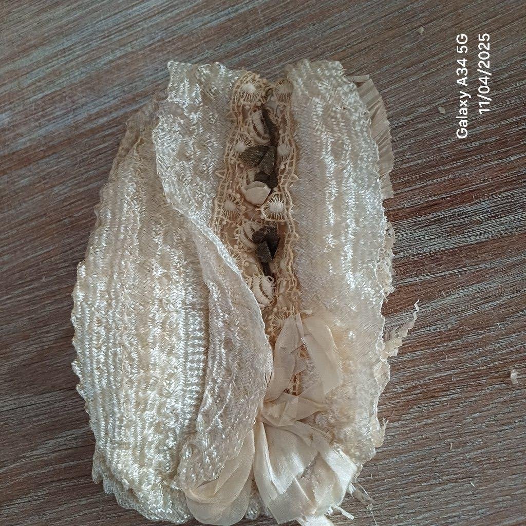 ancien chapeau en coton et dentelle, doublé, Collections, Enlèvement ou Envoi, Utilisé, Accessoires
