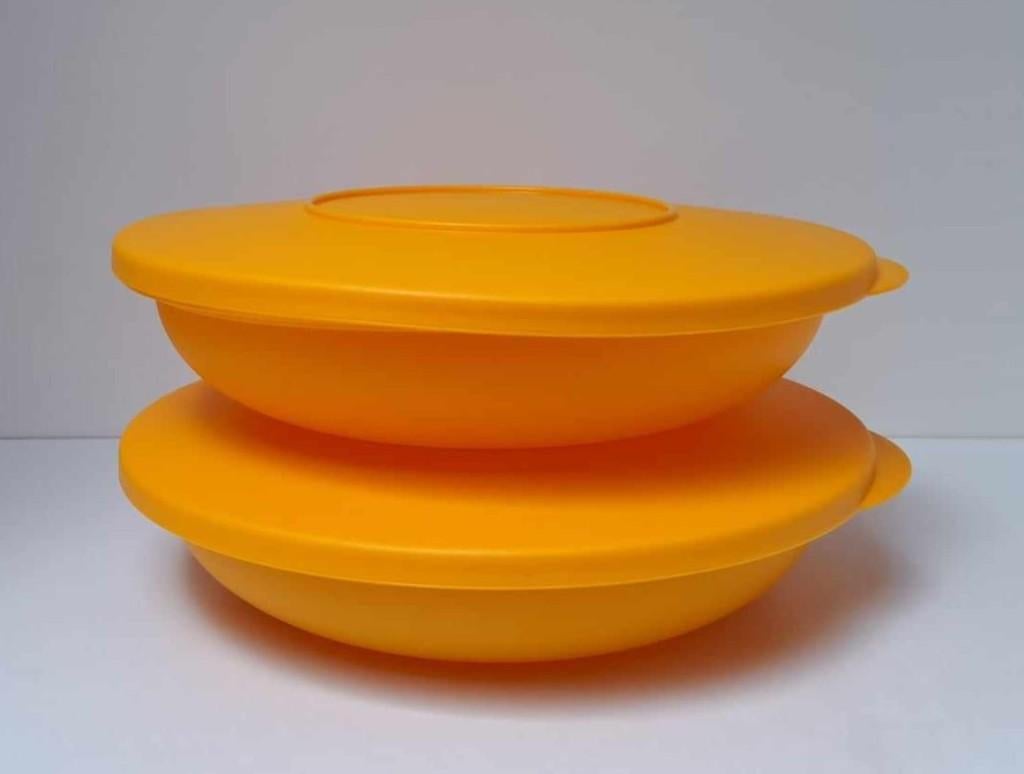 Tupperware « Dubbele Bord Classic2000 » 700 ml - geel, Verzenden, Nieuw, Geel, Bak of Kom
