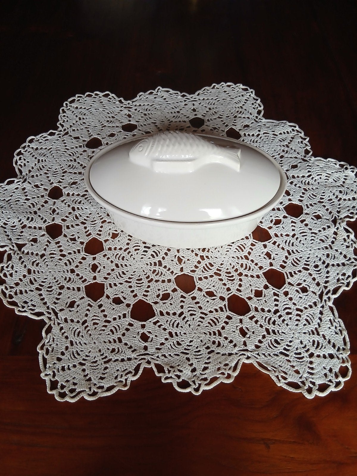 Vintage Visterrine Wit Keramiek met Deksel (Volledig Gaaf), Ophalen of Verzenden