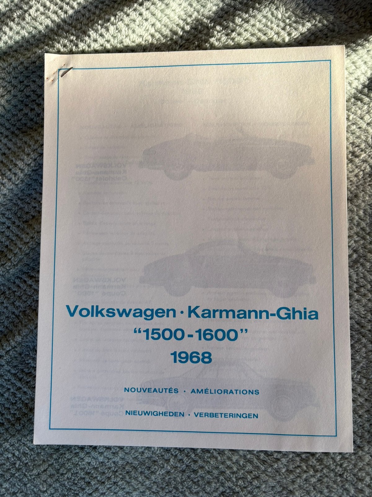 Originele VW KARMANN GHIA van Ieteren in superstaat, Verzamelen, Ophalen of Verzenden, Zo goed als nieuw, Auto's