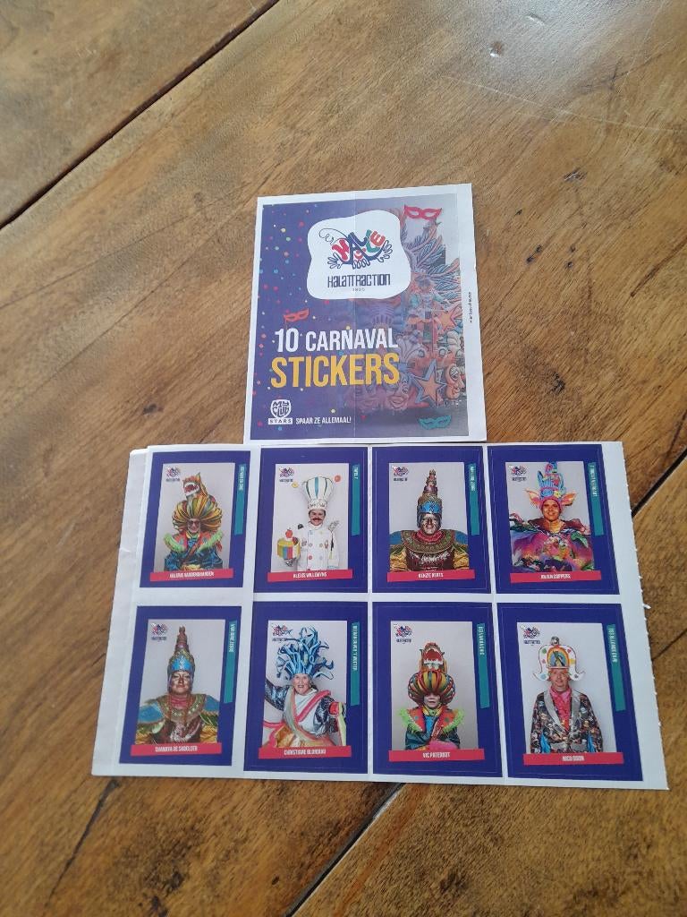 carnaval halle delhaize stickers 20 stuks, Ophalen of Verzenden