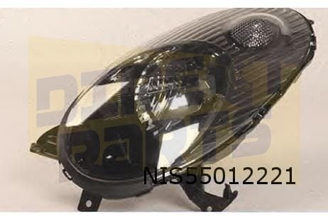 Nissan Micra K12 (-6/05) koplamp Links (zwart) OES! 26060AX7, Neuf, -, -, -