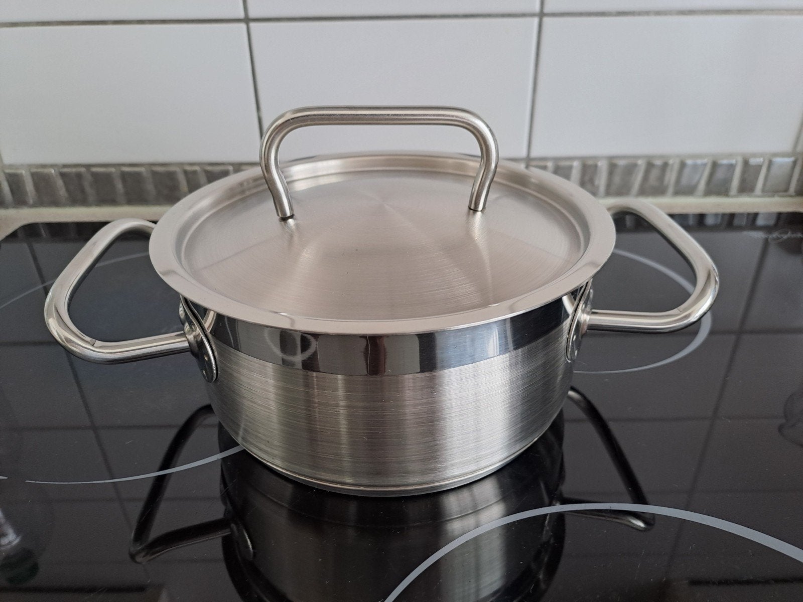 Kookpot geborstelde Inox 1L, Met deksel, Ophalen of Verzenden, Zo goed als nieuw, Inox