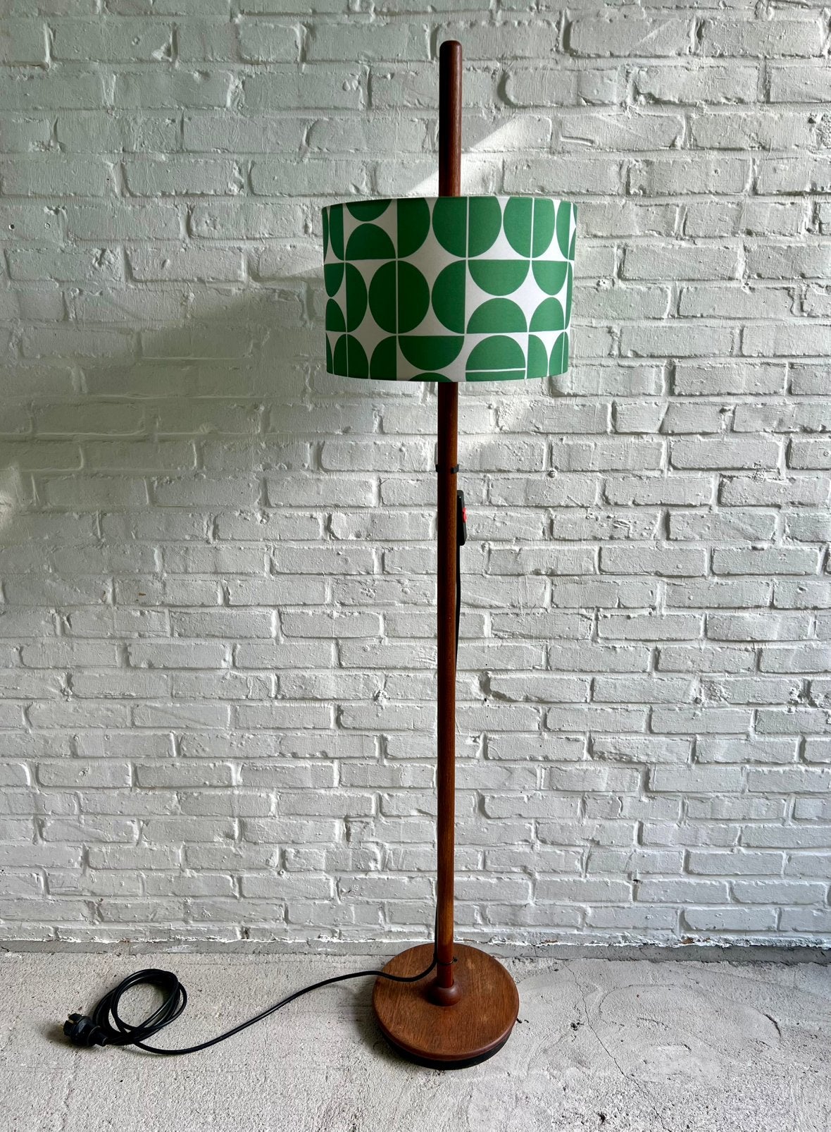 Vintage Deense teakhouten staanlamp jaren 70, Ophalen, Gebruikt, Hout