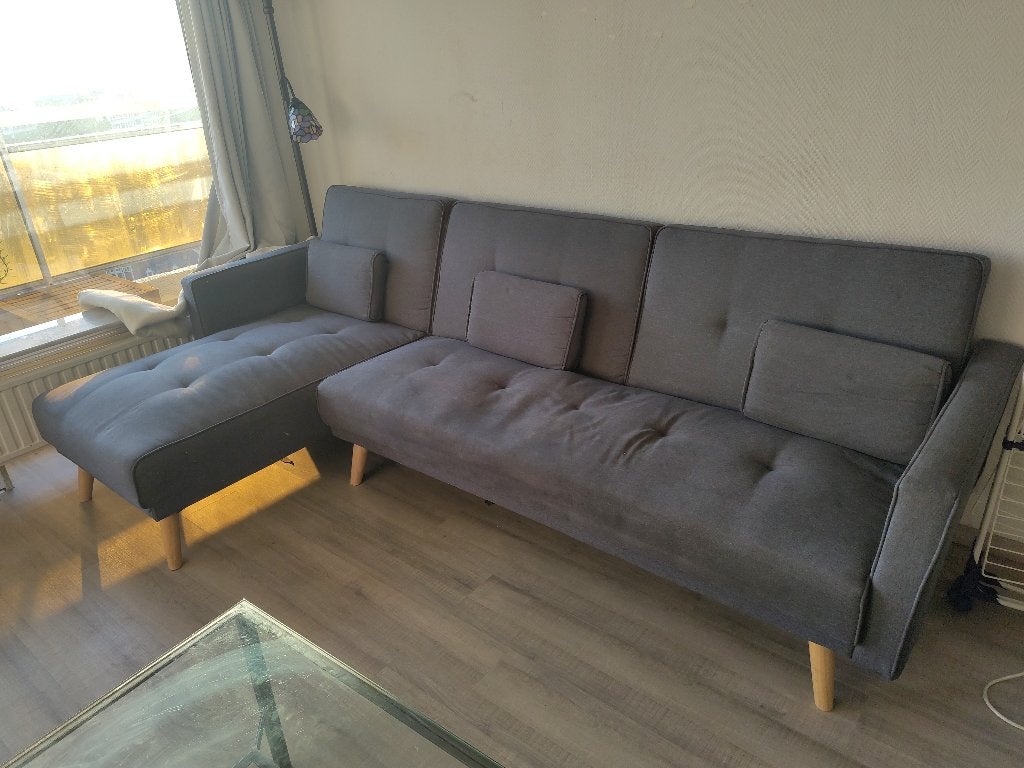 Canapé-lit coin gris, Maison & Meubles, Gris, 140 cm, Enlèvement, Utilisé