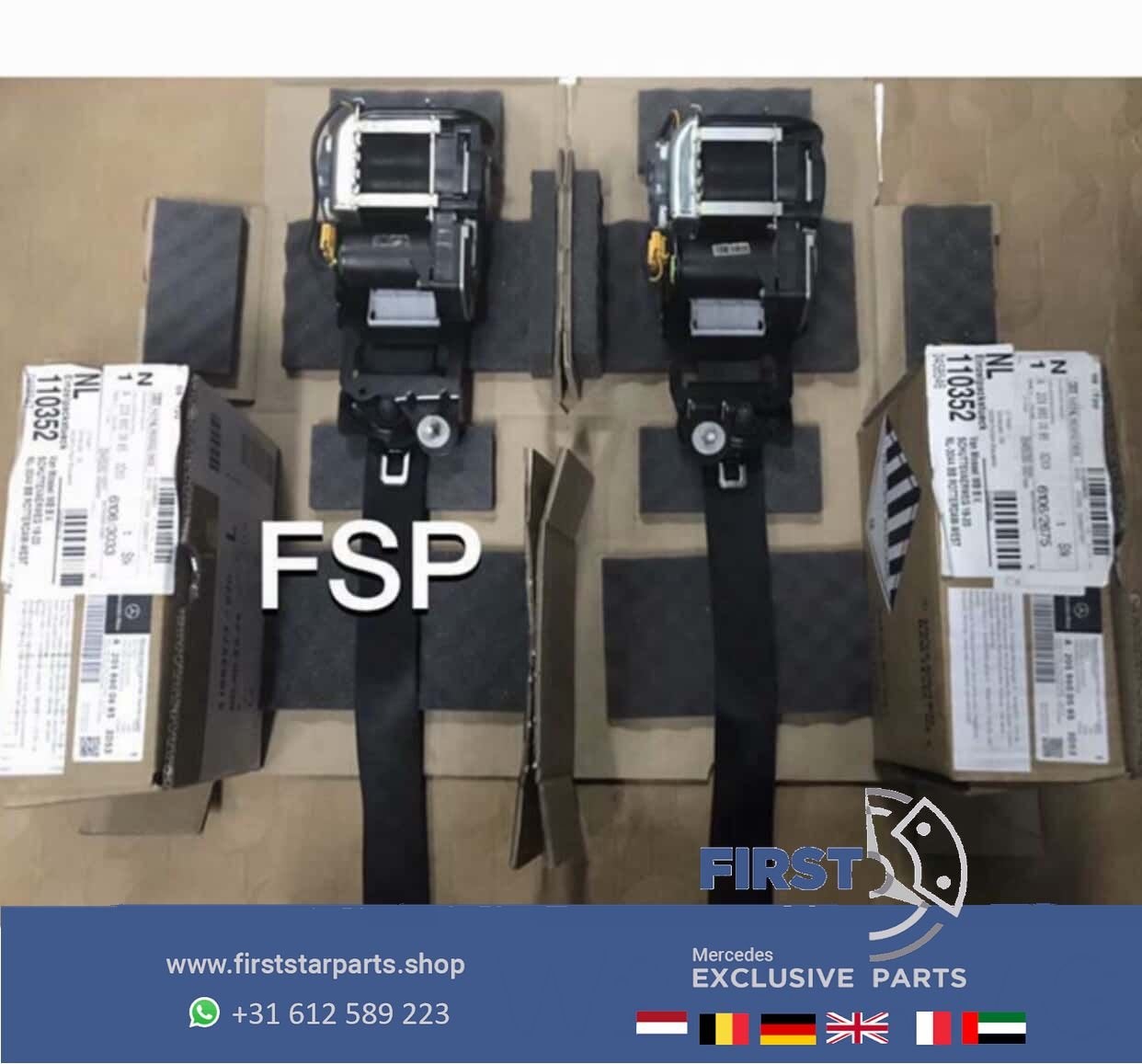 W205 S205 C Klasse 43 63 AMG GORDEL SET MERCEDES 4x  ZWARTE, Utilisé, -, -, Enlèvement ou Envoi