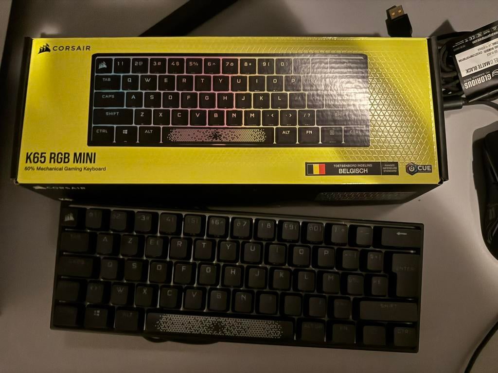 Gaming set: muis + keyboard + heads, Clavier gamer, Azerty, Comme neuf, Enlèvement