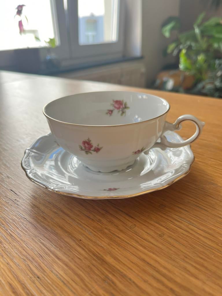 Seltmann Weiden Bavaria servies ‘Rose’ in wit porselein, Antiek en Kunst, Antiek | Servies los, Ophalen
