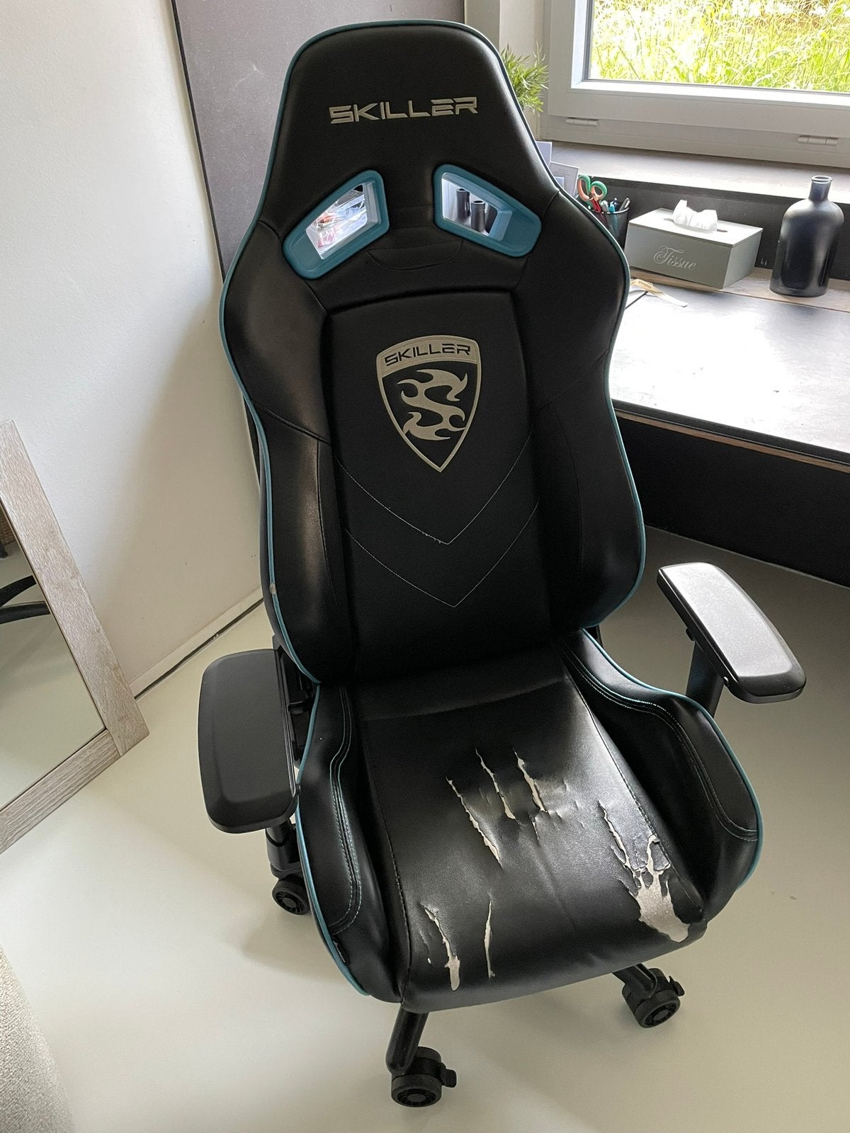 Gamingchair, Ophalen, Gebruikt, Blauw, Gaming bureaustoel