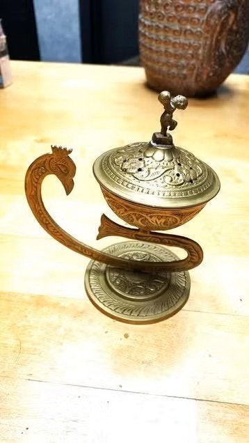Magnifique ancien porte encens doré, Enlèvement ou Envoi