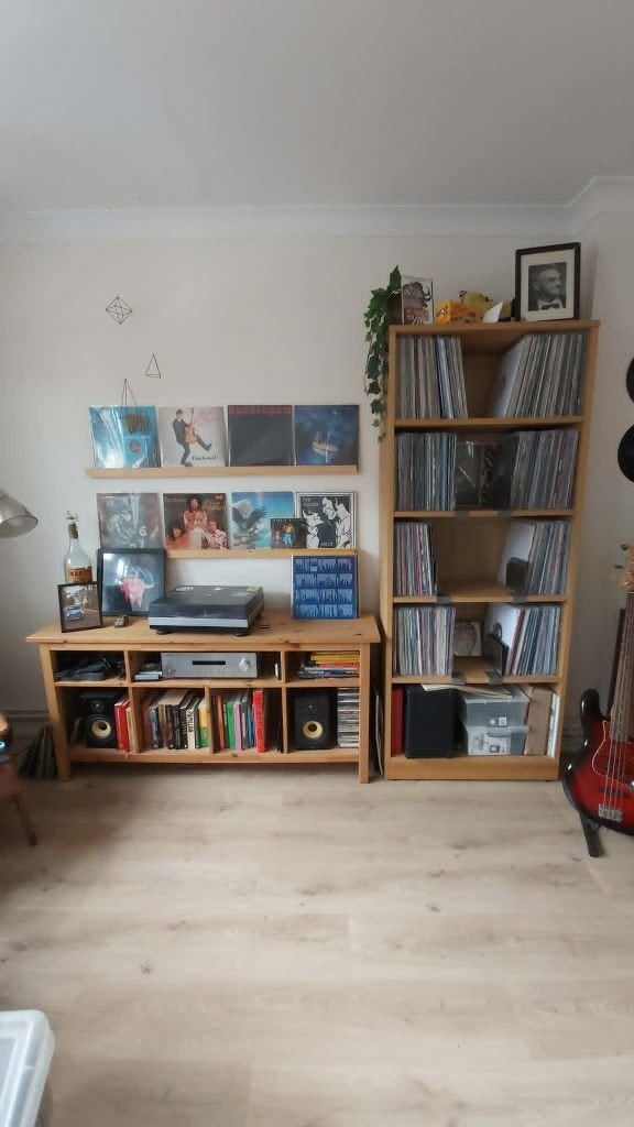 Platenkast/boekenkast opstelling., Huis en Inrichting, Kasten | Boekenkasten, Gebruikt, Ophalen of Verzenden