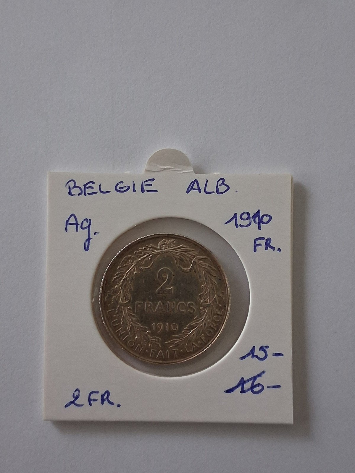 belgie 2 fr 1910 frans AG, Ophalen of Verzenden