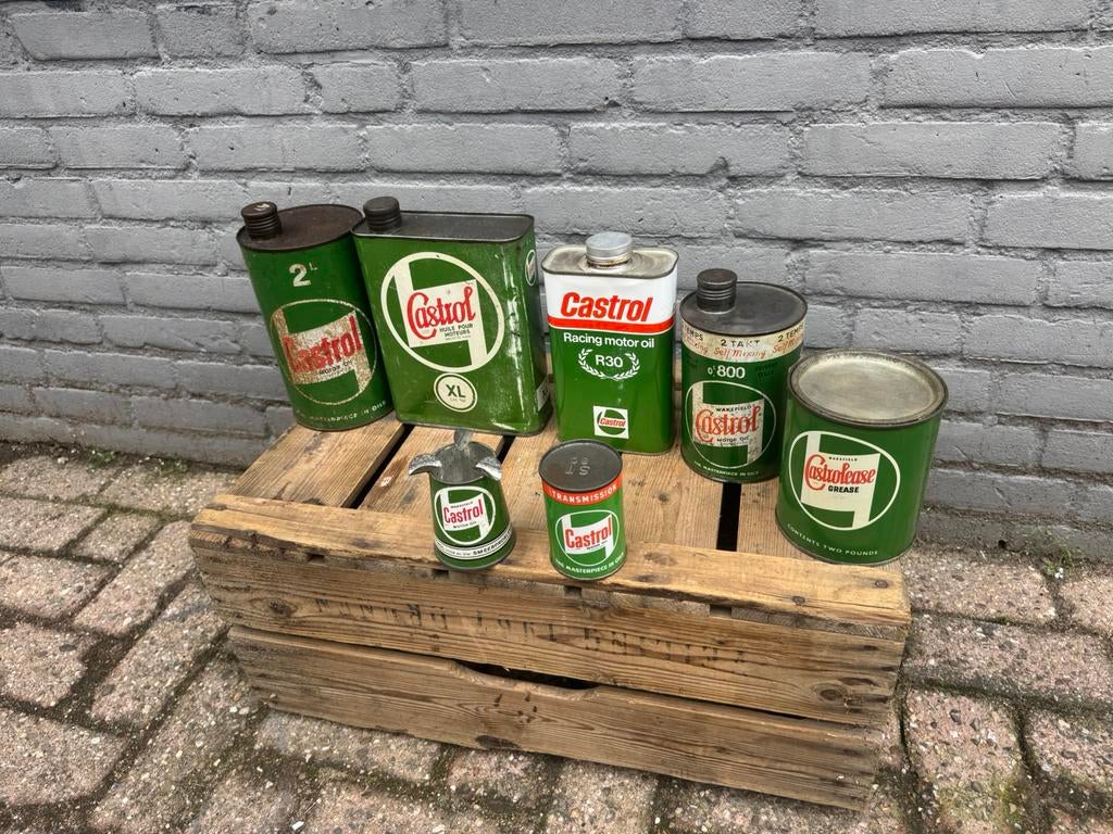 Diverse Castrol olie blikken te koop, Verzamelen, Ophalen of Verzenden, Gebruikt, Verpakking