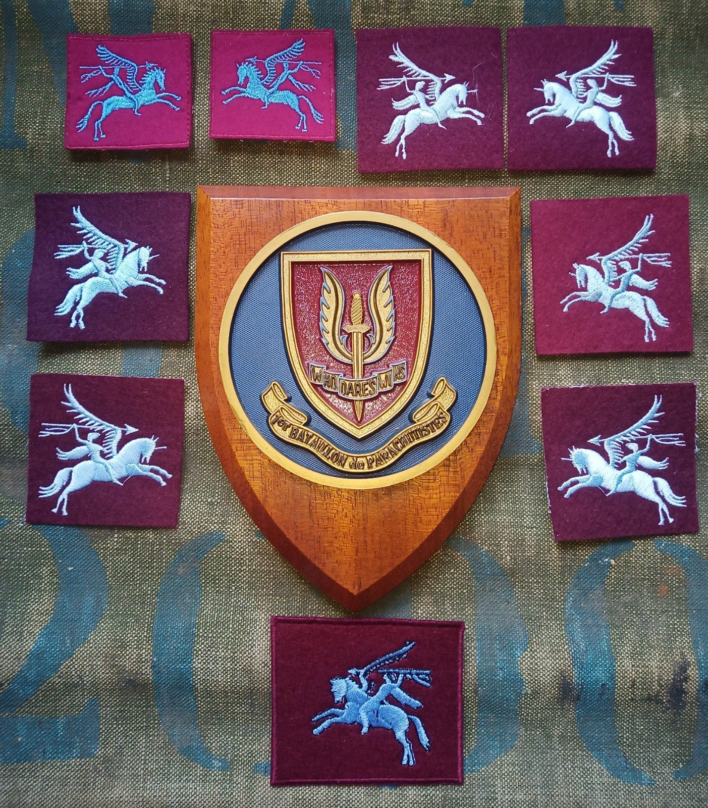 1 para badges (tous différents) + Crest. Congo, Katanga, Collections, Objets militaires | Général, Armée de terre, Emblème ou Badge
