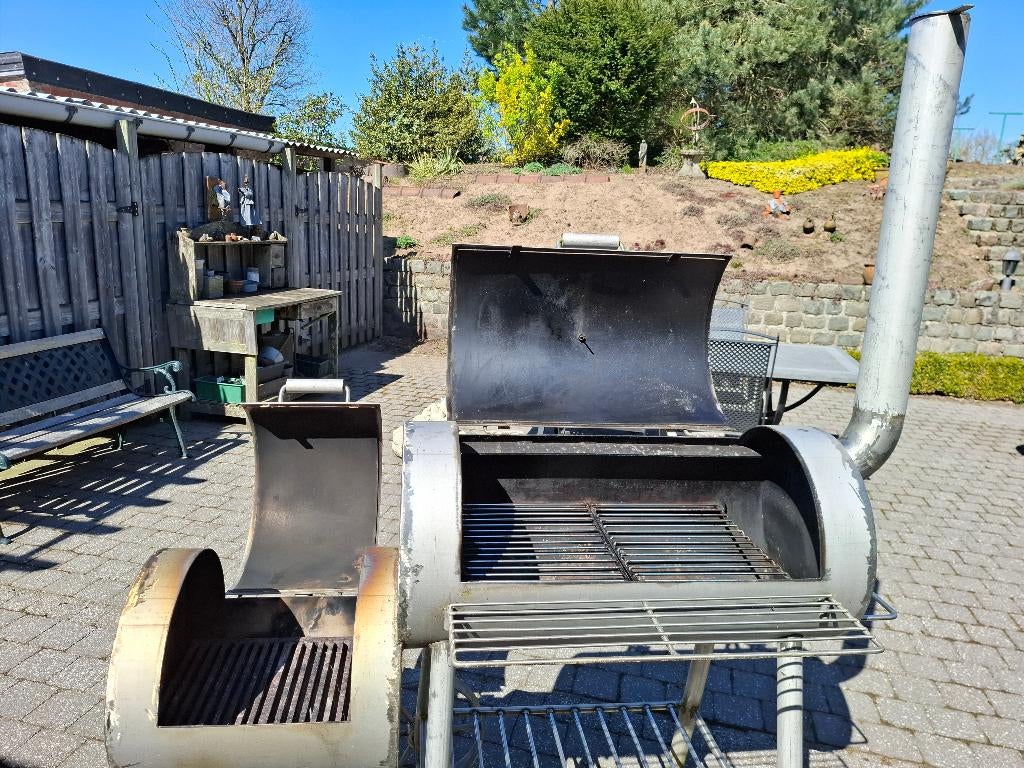 Oklahoma BBQ in roestvrij staal, Ophalen, Zo goed als nieuw, Zelfgemaakt, Met accessoires