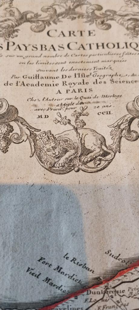 Originele koper Ets 1702 op watergemerkt papier, Antiek en Kunst, Kunst | Etsen en Gravures, Ophalen, Ets