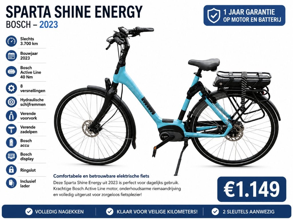 Sparta Shine E 2023 Bosch motor 3.700 km M57, 55 à 59 cm, Enlèvement, Comme neuf, Sparta