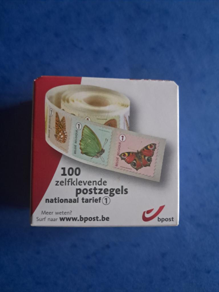 Doosje 100 postzegels nationaal tarief 1 bpost, Postzegels en Munten, Postzegels | Europa | België, Frankeerzegel, Ophalen of Verzenden