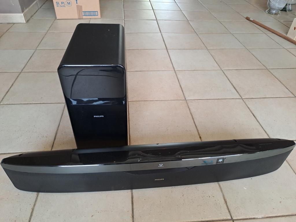 Philips home cinema soundbar + subwoofer, Audio, Tv en Foto, Home Cinema-sets, Zo goed als nieuw, Dvd-speler, Soundbar, 70 watt of meer