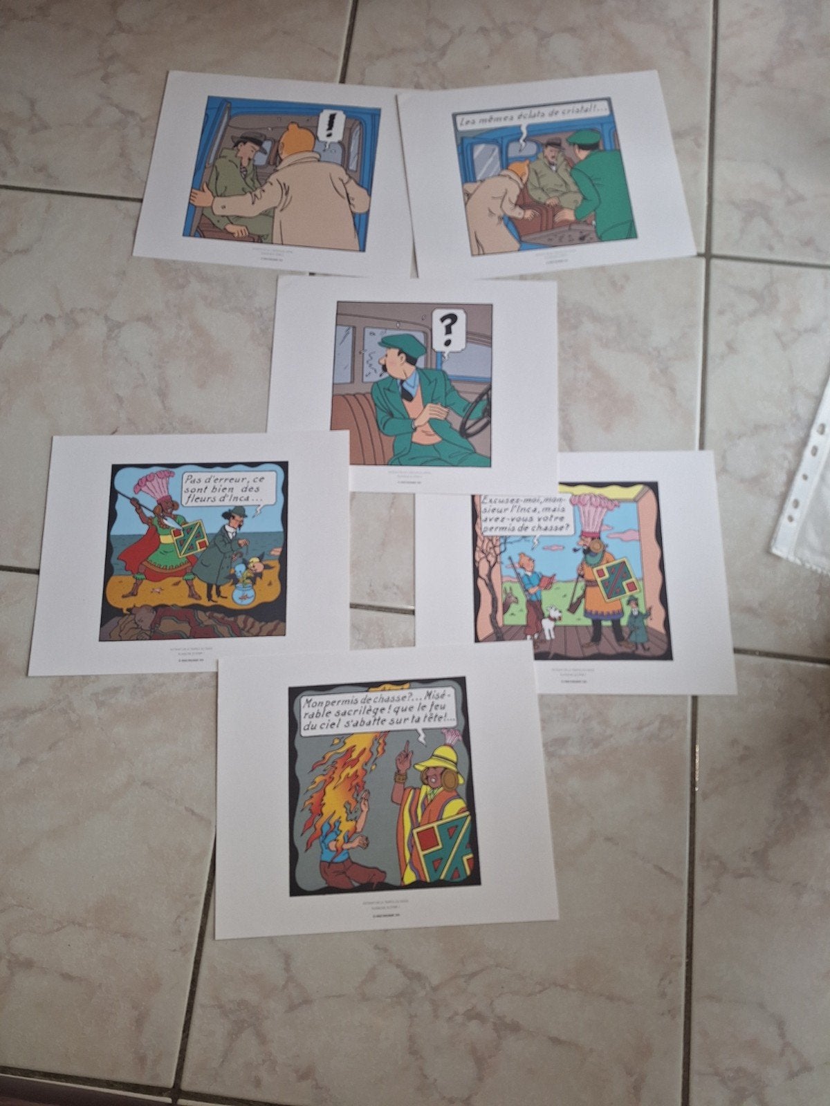 Lot de 6 Ex-Libris de Tintin 21cm 24cm  pour 15€, Enlèvement, Comme neuf