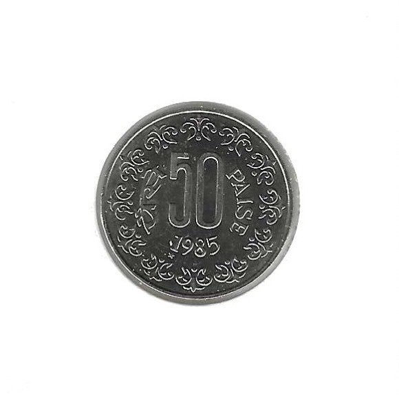India, 50 Paise 1985 (T)., Timbres & Monnaies, Monnaies | Asie, Enlèvement ou Envoi, Asie du Sud, Monnaie en vrac