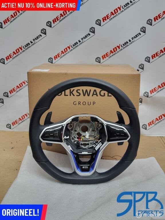 Stuurwiel STUUR VW Golf 8 VIII GTE FLIPPERS BLAUWE STICKSELS, Auto-onderdelen, Besturing, Volkswagen, Nieuw, Ophalen of Verzenden