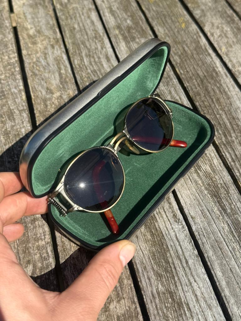 JPG 56-5105 Steampunk uit de jaren 90 met hoesje, Handtassen en Accessoires, Zonnebrillen en Brillen | Heren, Overige kleuren