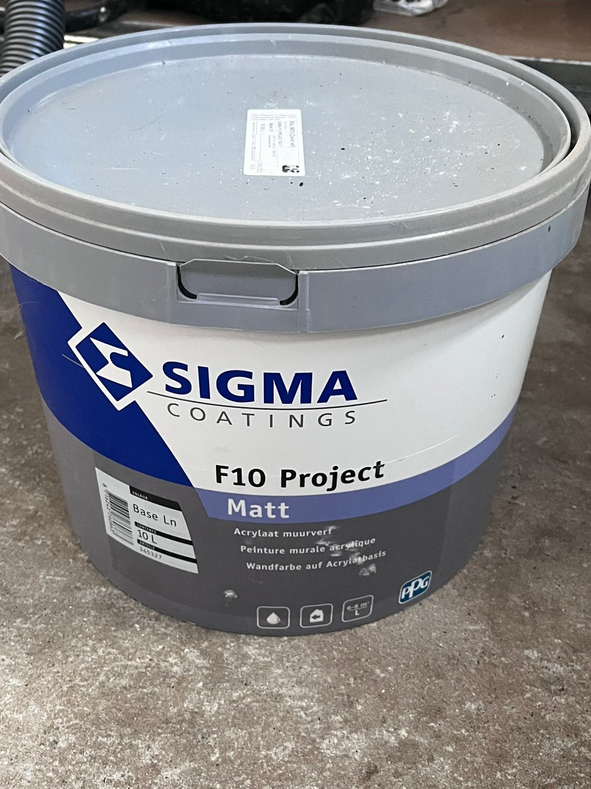 Muurverf Sigma 10 L Ral kleur 9010, Doe-het-zelf en Bouw, Ophalen, Nieuw