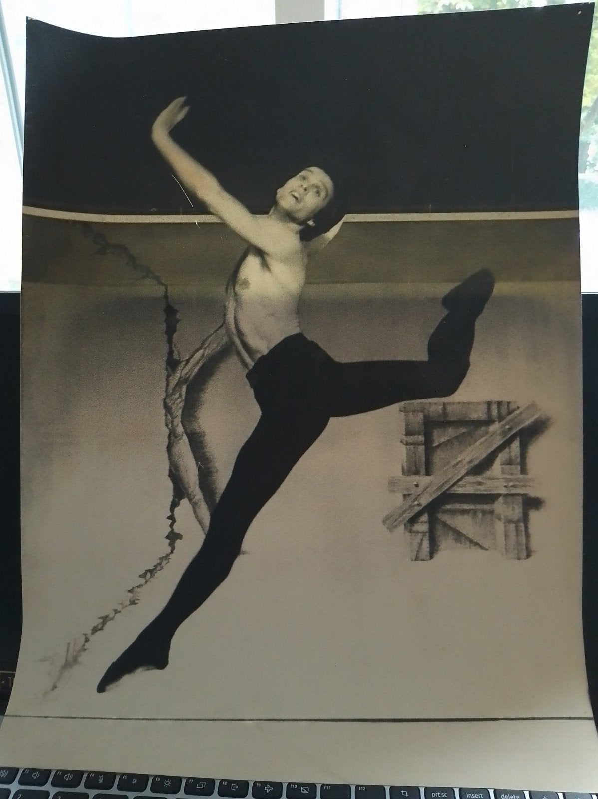 antieke foto ballerina mannelijk, Verzamelen, Ophalen, 1960 tot 1980, Gebruikt, Foto