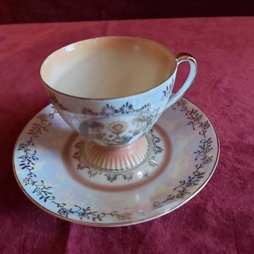 Communie porselein parelmoer jaren 1950-1960, Antiek en Kunst, Curiosa en Brocante, Ophalen of Verzenden