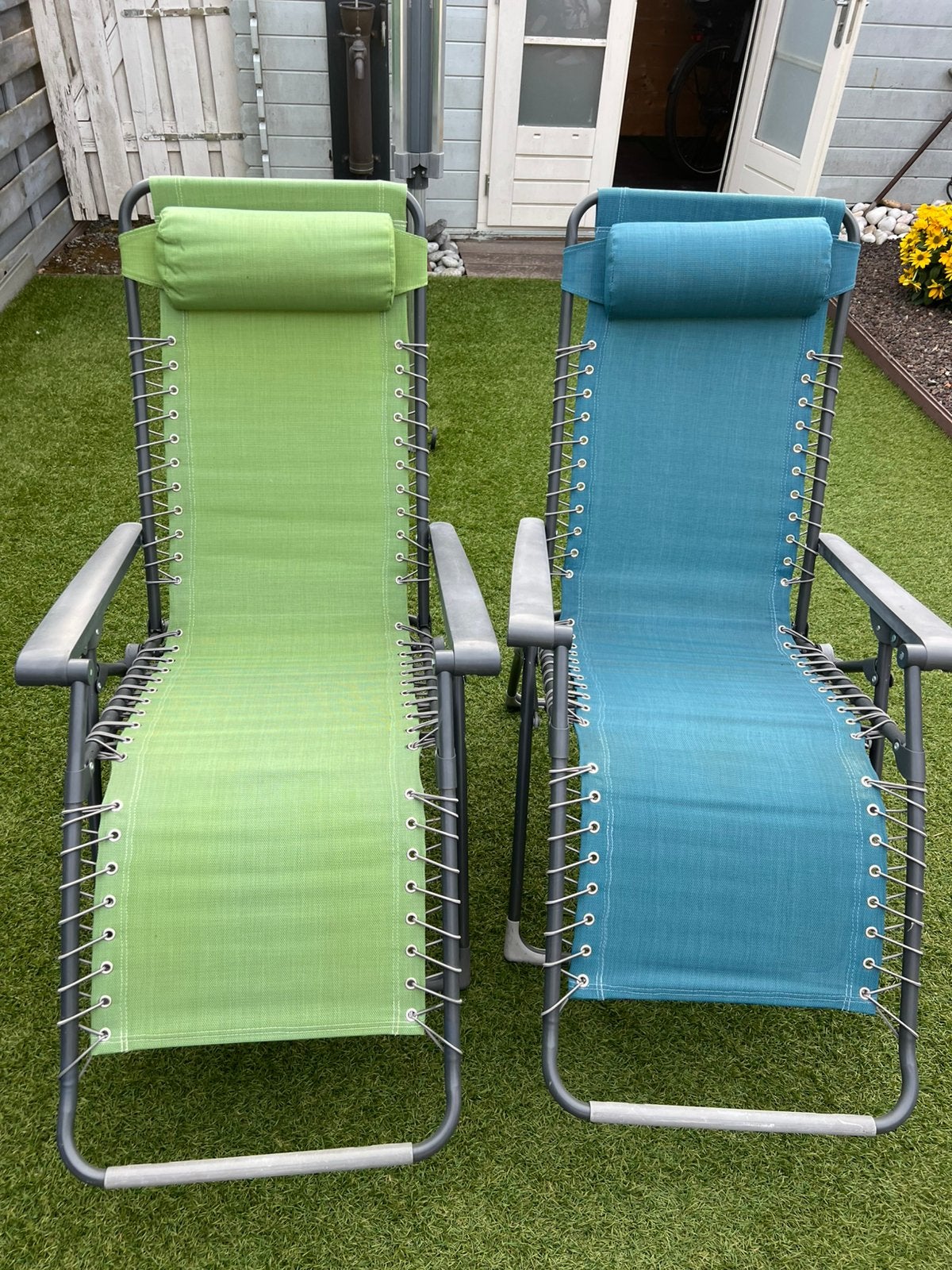 Ligstoelen, Tuin en Terras, Ophalen, Gebruikt, Aluminium, Inklapbaar