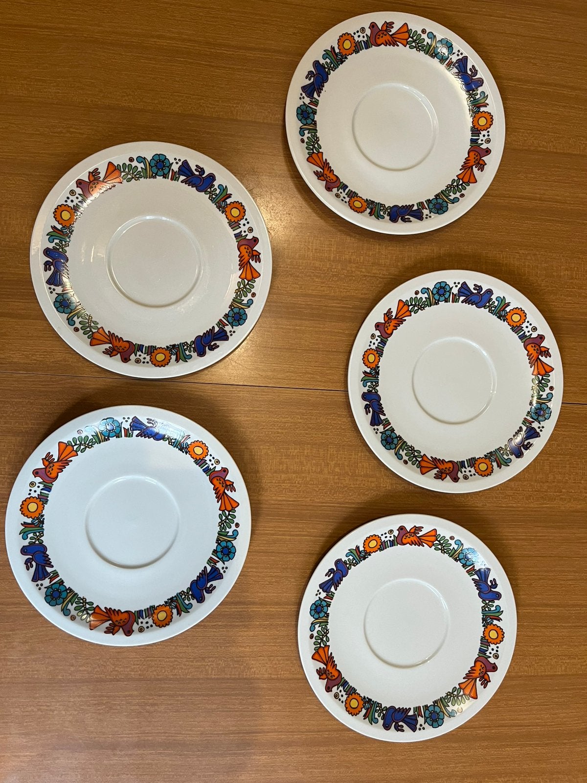 5 soucoupes sous tasse villeroy et boch acapulco, Enlèvement ou Envoi