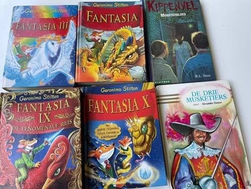 fantasia + kippenvel + monsterbloed + 3 musketiers, Boeken, Ophalen of Verzenden