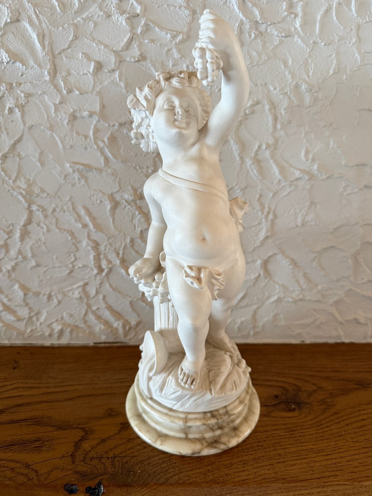 Statuette angelot en stonelite blanc, Enlèvement, Statue, 20 - 50 cm, Blanc