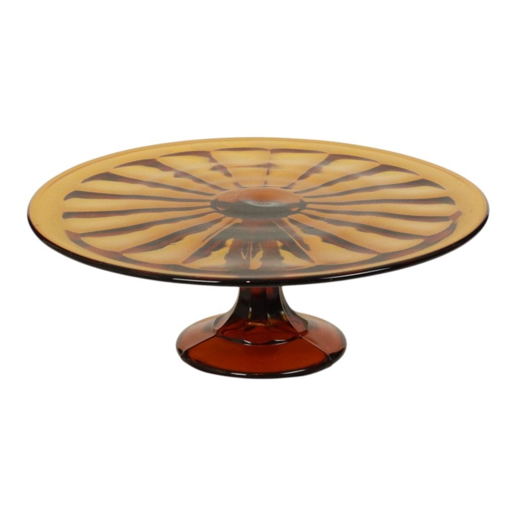 Art Deco Donkere Amber Taartschotel Schaal Gebak Schaal, Antiquités & Art, Antiquités | Verre & Cristal, Enlèvement ou Envoi