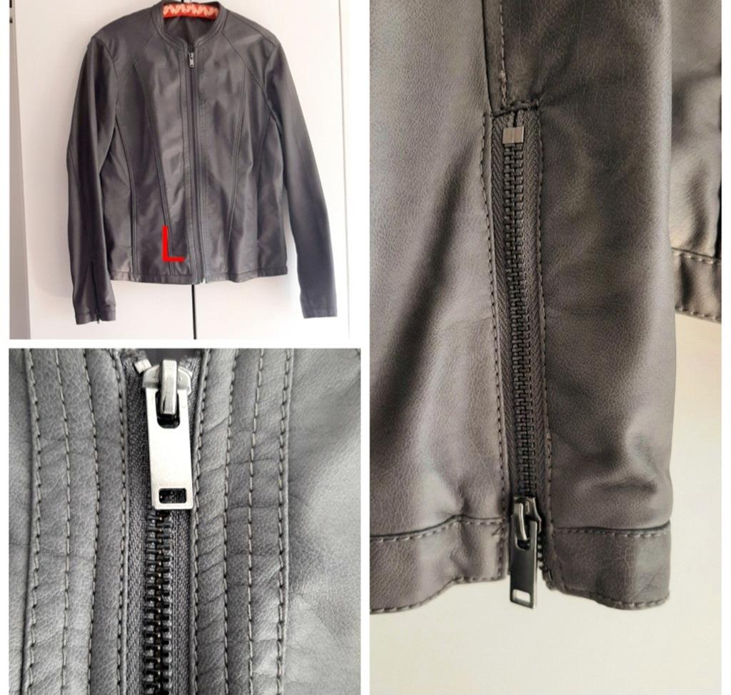 Jasje perfecte staat grijs leatherlook L, Kleding | Dames, Ophalen of Verzenden, Zo goed als nieuw, Grijs, Jasje