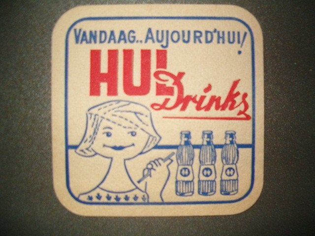 Tapis à bière Hul Merelbeke 10 : 95 x 95 mm, Enlèvement ou Envoi, Utilisé, Sous-bock