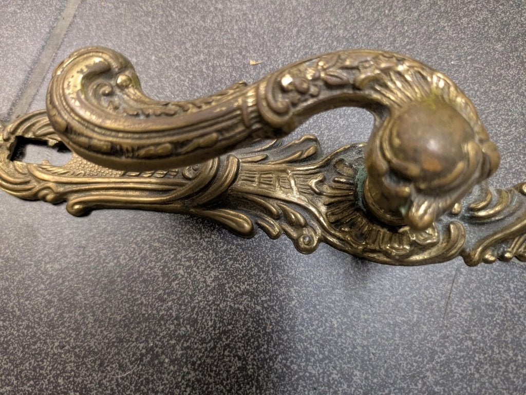 antieke  klinken met toebehoren, Doe-het-zelf en Bouw, Ophalen, Gebruikt, Koper of Messing, Klink of Kruk